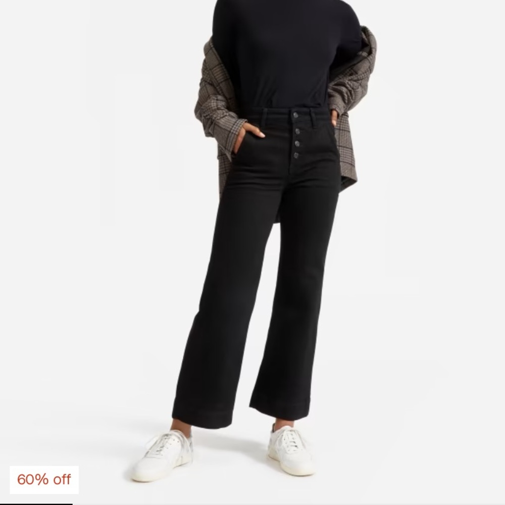 Everlane black wide leg jean